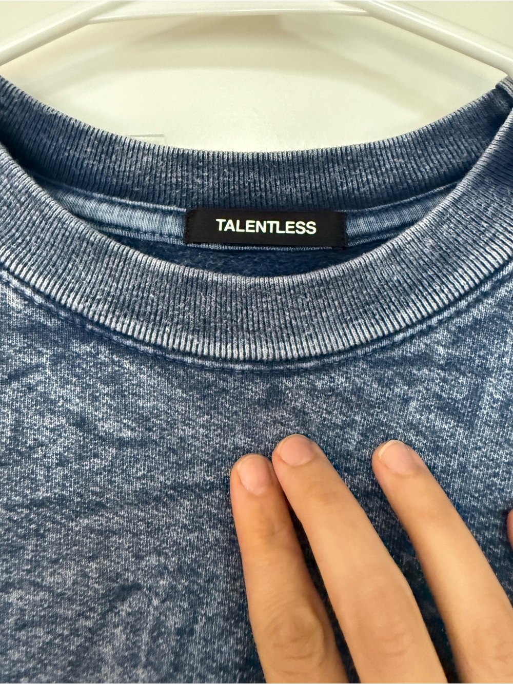 TALENTLESS Blue Marled Crewneck Pullover